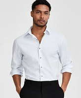 Macy's Alfani Men's Regular-Fit Temperature Regulating Geo-Print Dress Shirt, Created for Macy's