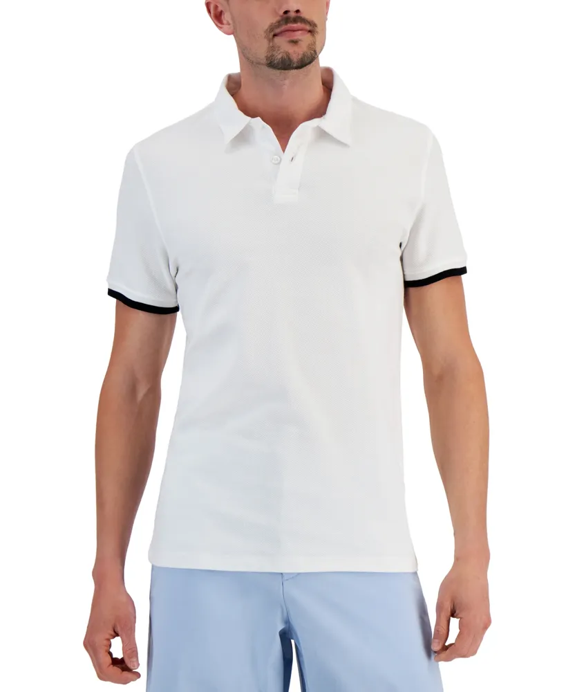 Macy's Alfani Men's Regular-Fit Tipped Polo Shirt, Created for Macy's