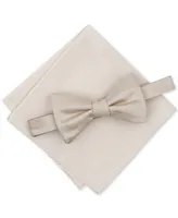 Macy's Alfani Men's Solid Texture Pocket Square and Bowtie