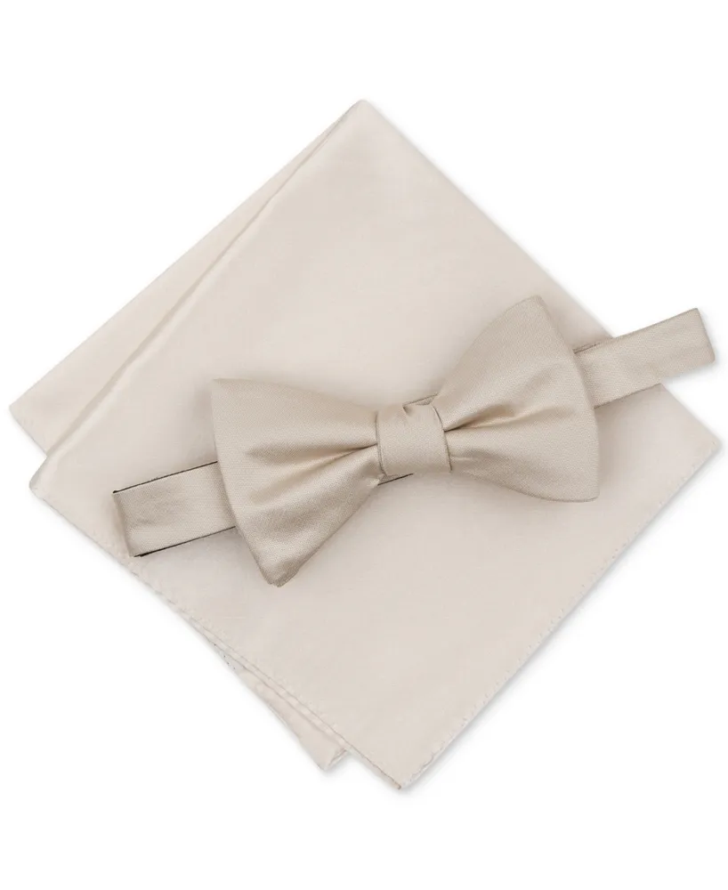 Macy's Alfani Men's Solid Texture Pocket Square and Bowtie