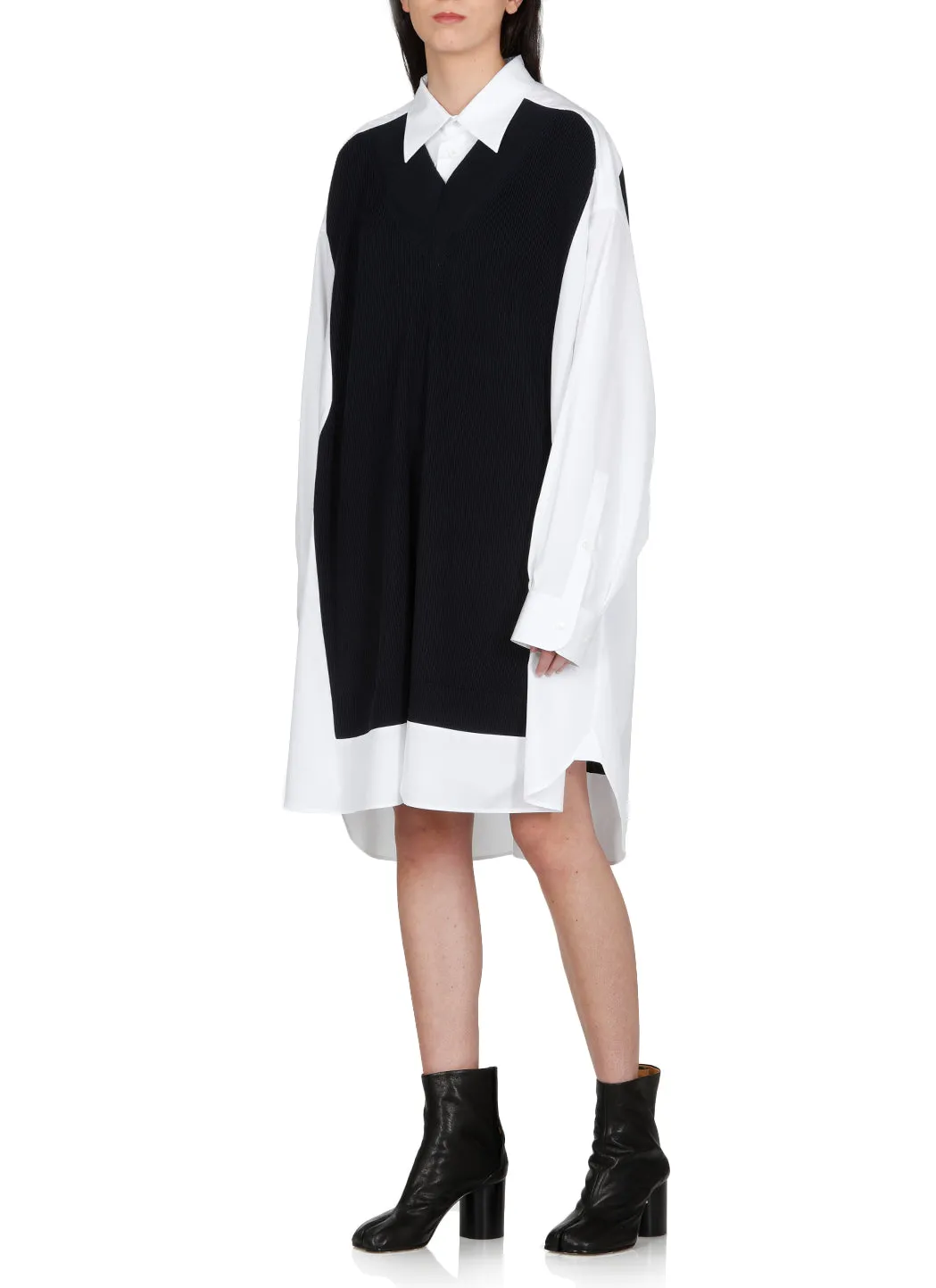 Maison Margiela Knit Panelled Shirt Dress