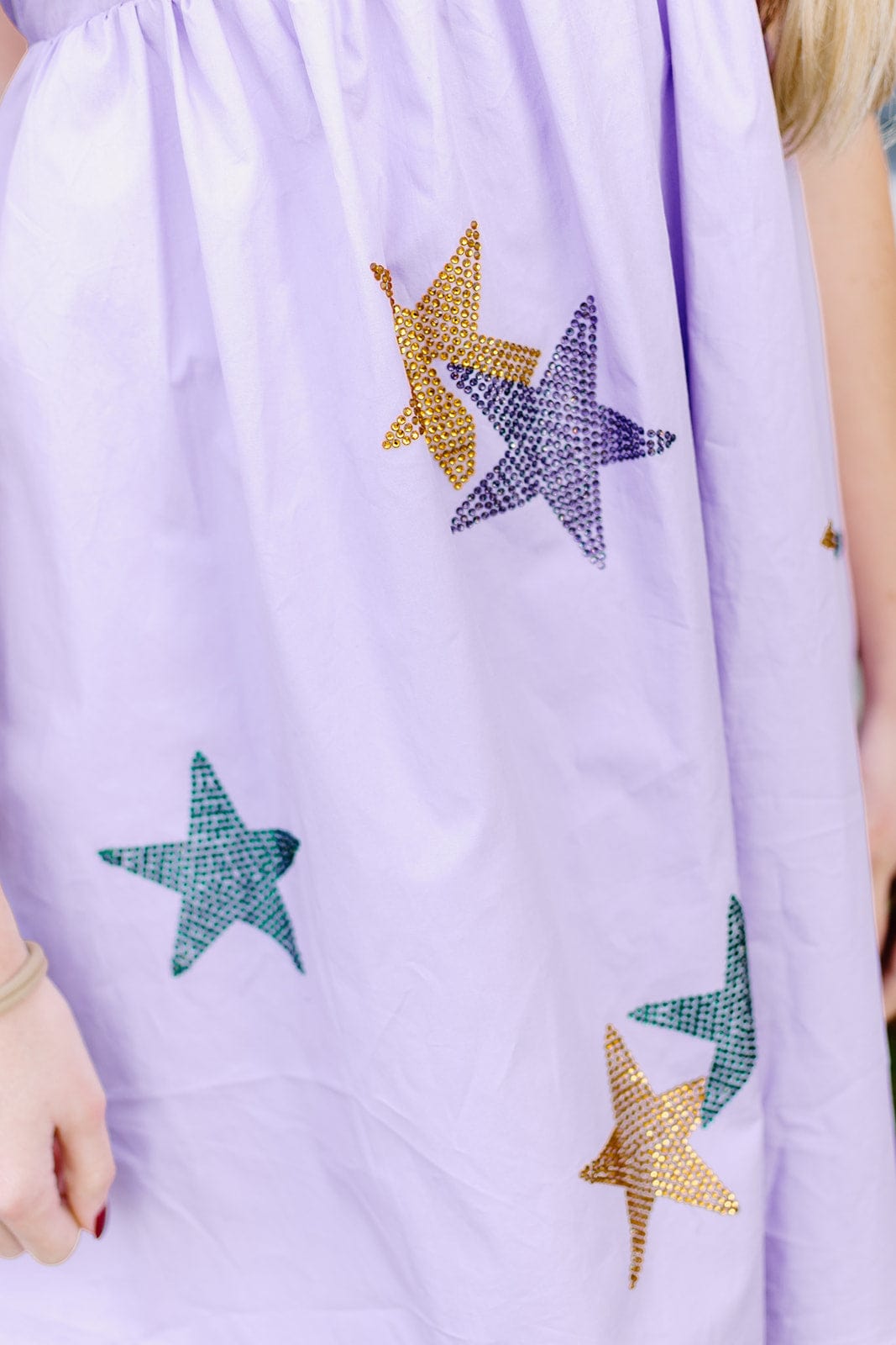 Mardi Gras Lavender Star Babydoll Dress