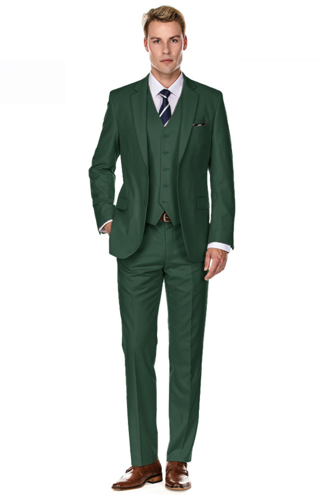 Men's Signature 3-Piece Slim Fit Suits (Lt Beige, Hunter Green, Copper)