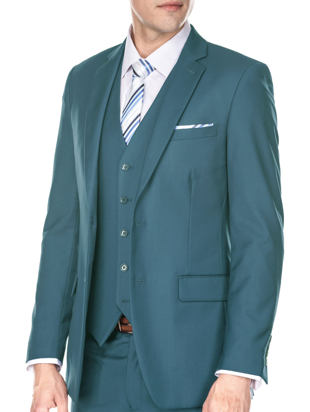 Men's Signature 3-Piece Slim Fit Suits (Slate Blue, Sea Green, Tan)