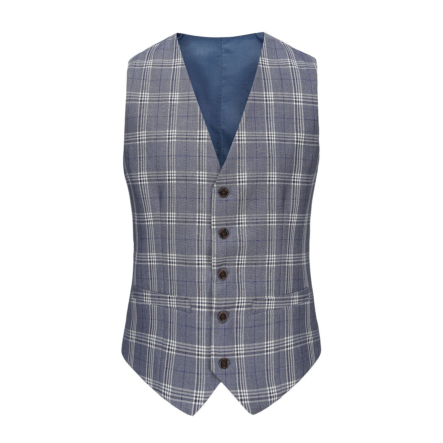 Men's Slim-Fit 3PC Check Plaid Suit