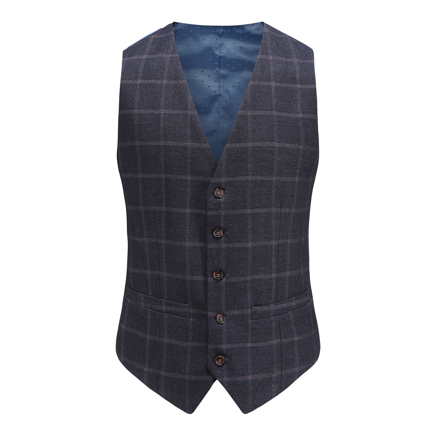 Men's Slim-Fit 3PC Windowpane Plaid Suit