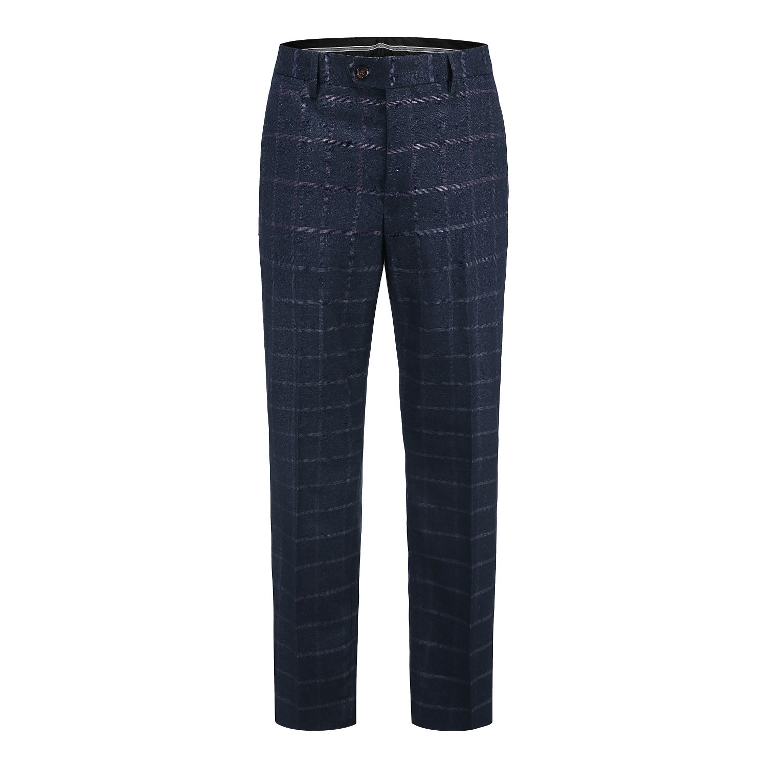 Men's Slim-Fit 3PC Windowpane Plaid Suit