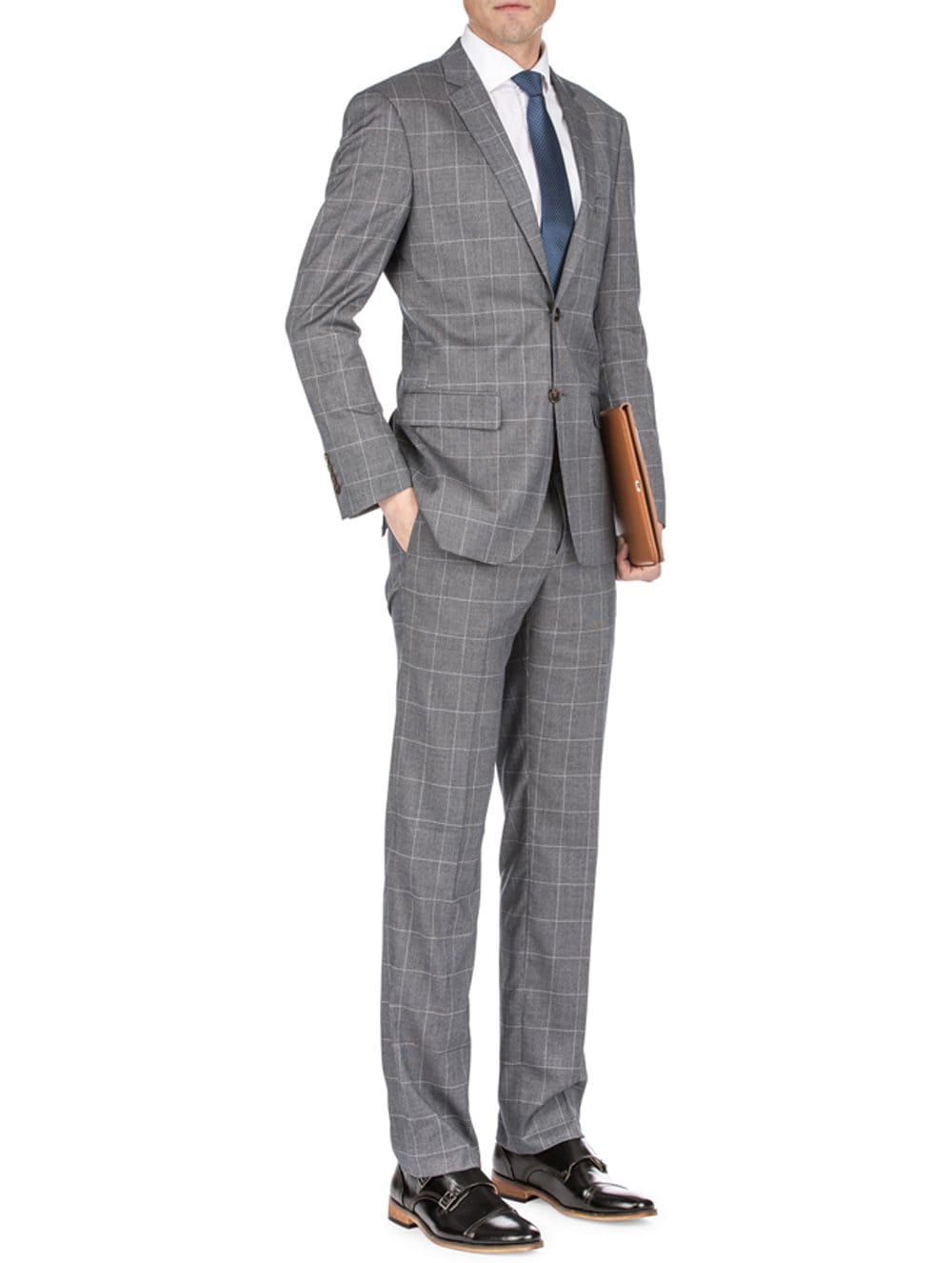 Men's Traveler Check Slim Fit Suits