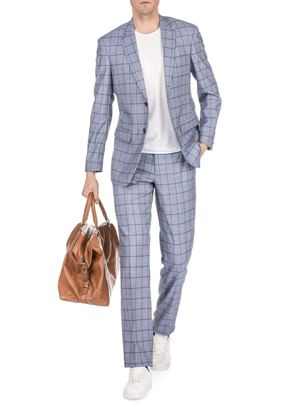 Men's Window Pane Slim Fit Suits