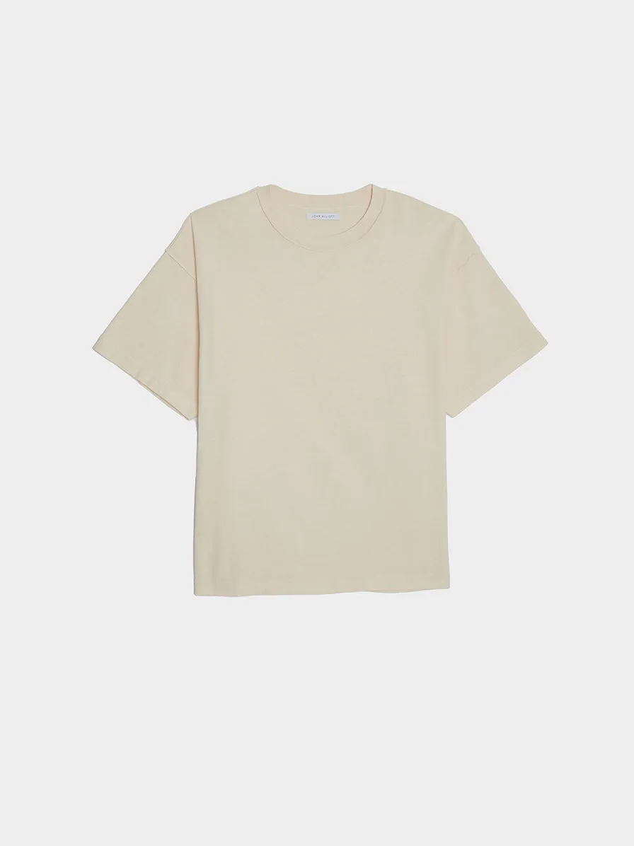 Mineral Wash Cropped Tee, Ivory