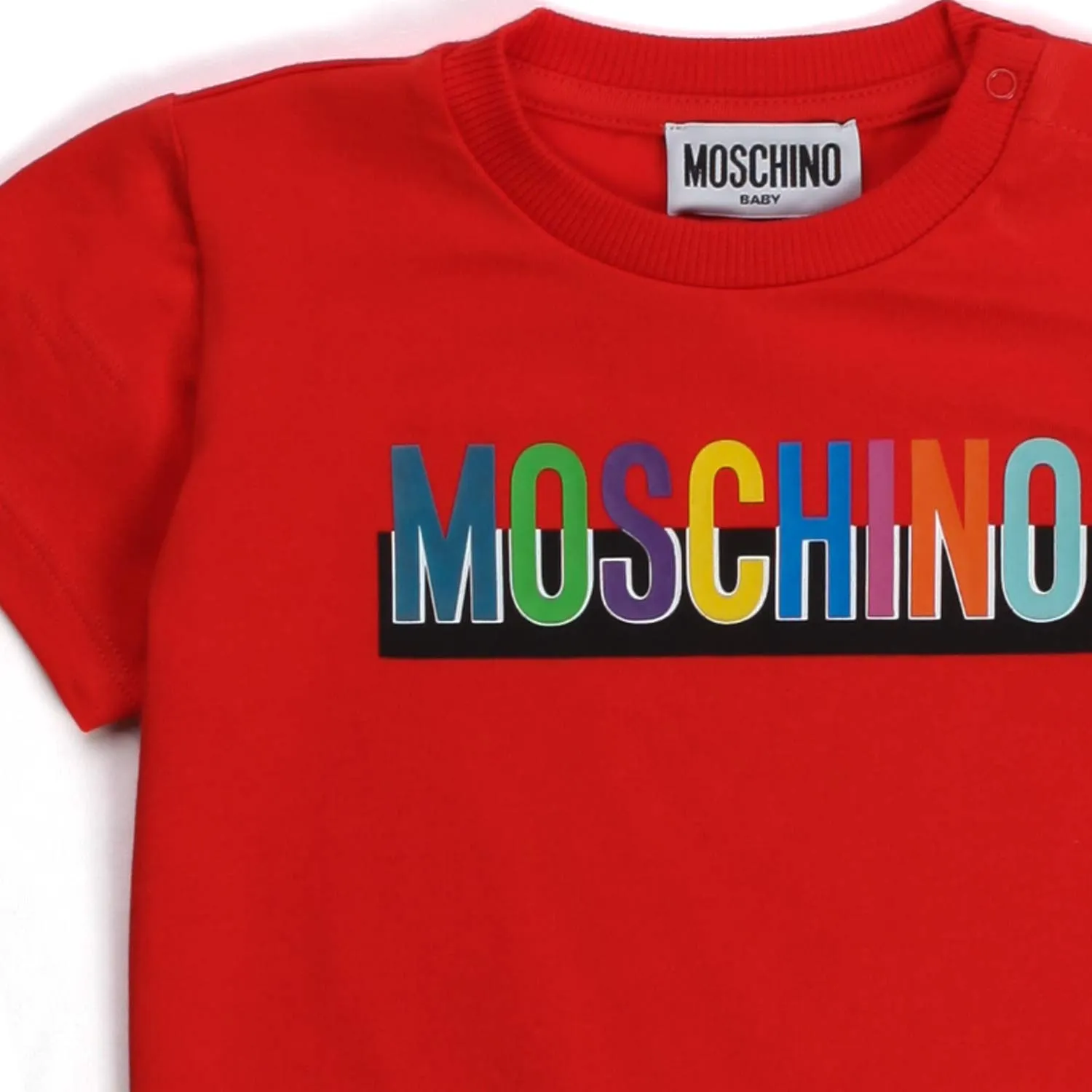 Moschino Unisex Logo Red T-Shirt For Baby