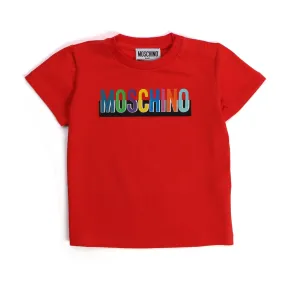 Moschino Unisex Logo Red T-Shirt For Baby