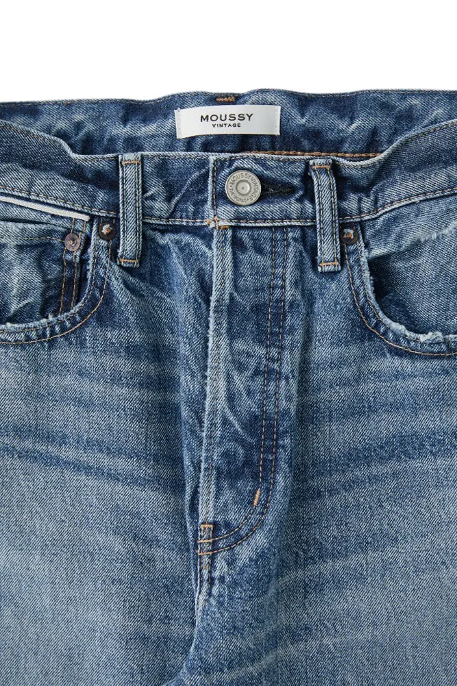 Moussy Denim Esplen Wide Straight Jeans in Blue