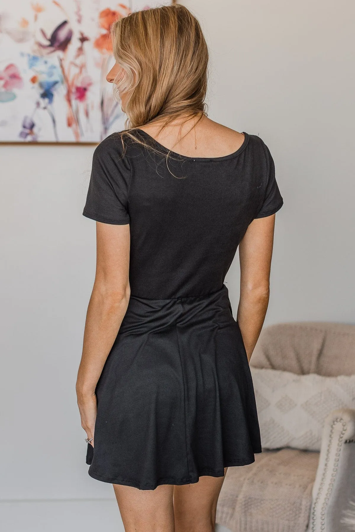 Much To Celebrate Knit Dress- Black