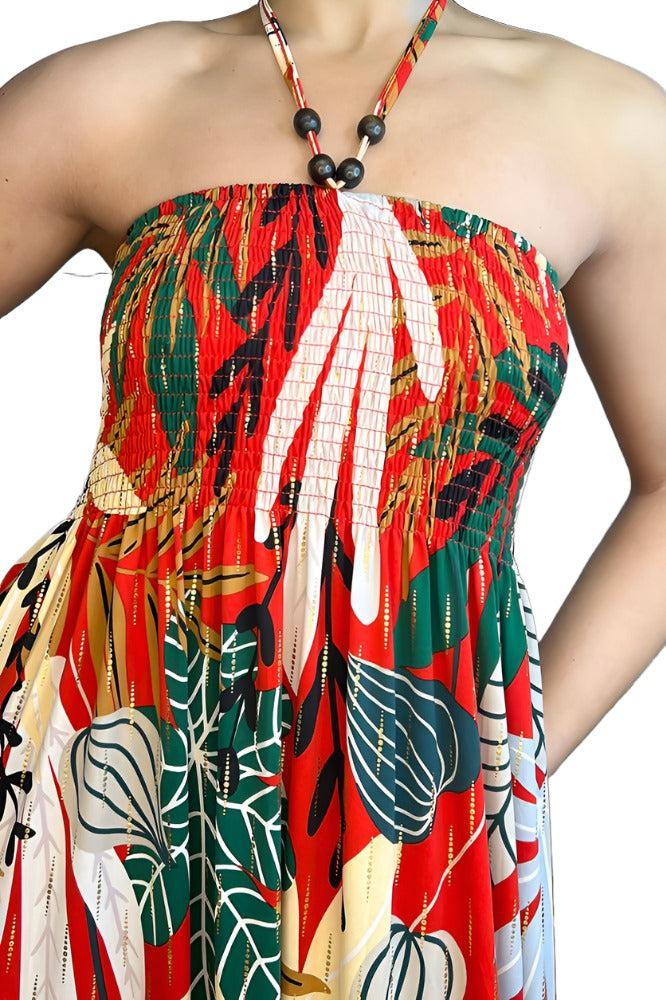 Multicolour Floral Print Shirred Bust Slinky Maxi Dress