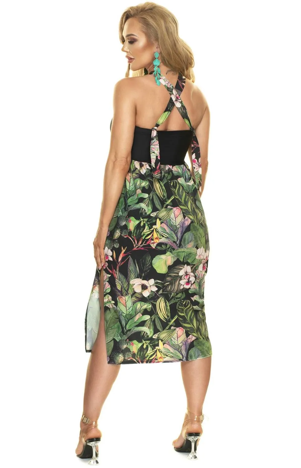 Orchid print beach skirt/dress