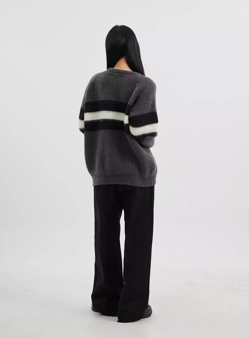 Oversized Crewneck Stripe Sweater CJ319