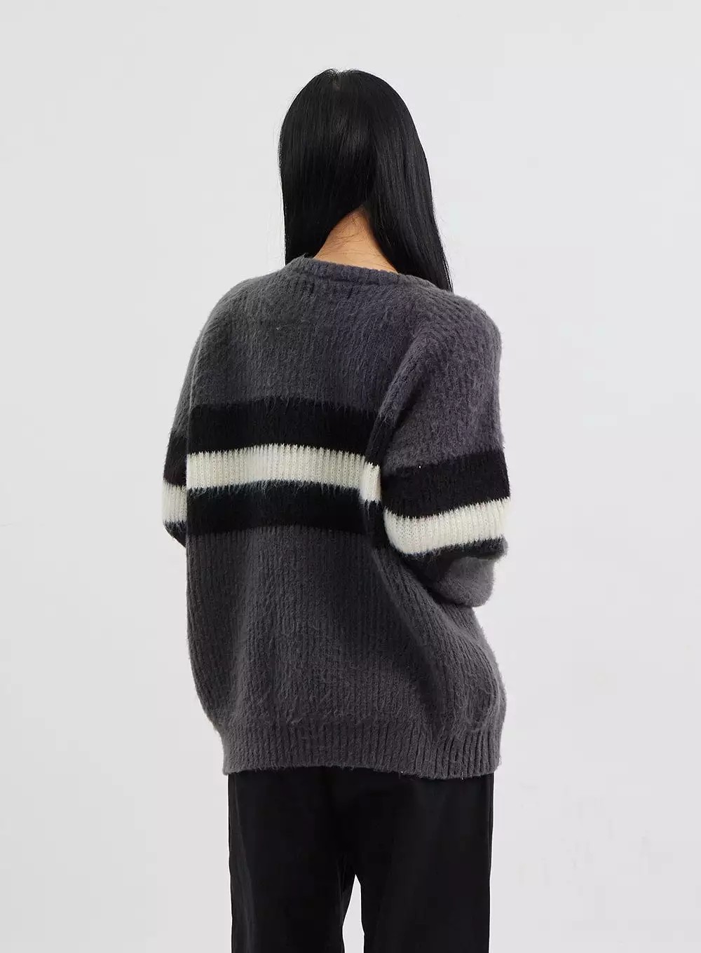 Oversized Crewneck Stripe Sweater CJ319