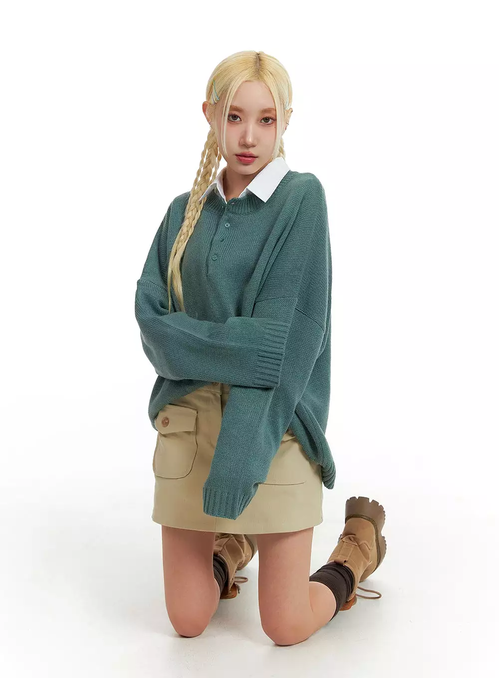 Oversized Knit Sweater IF408