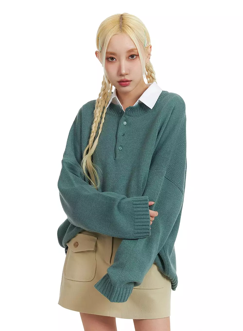 Oversized Knit Sweater IF408