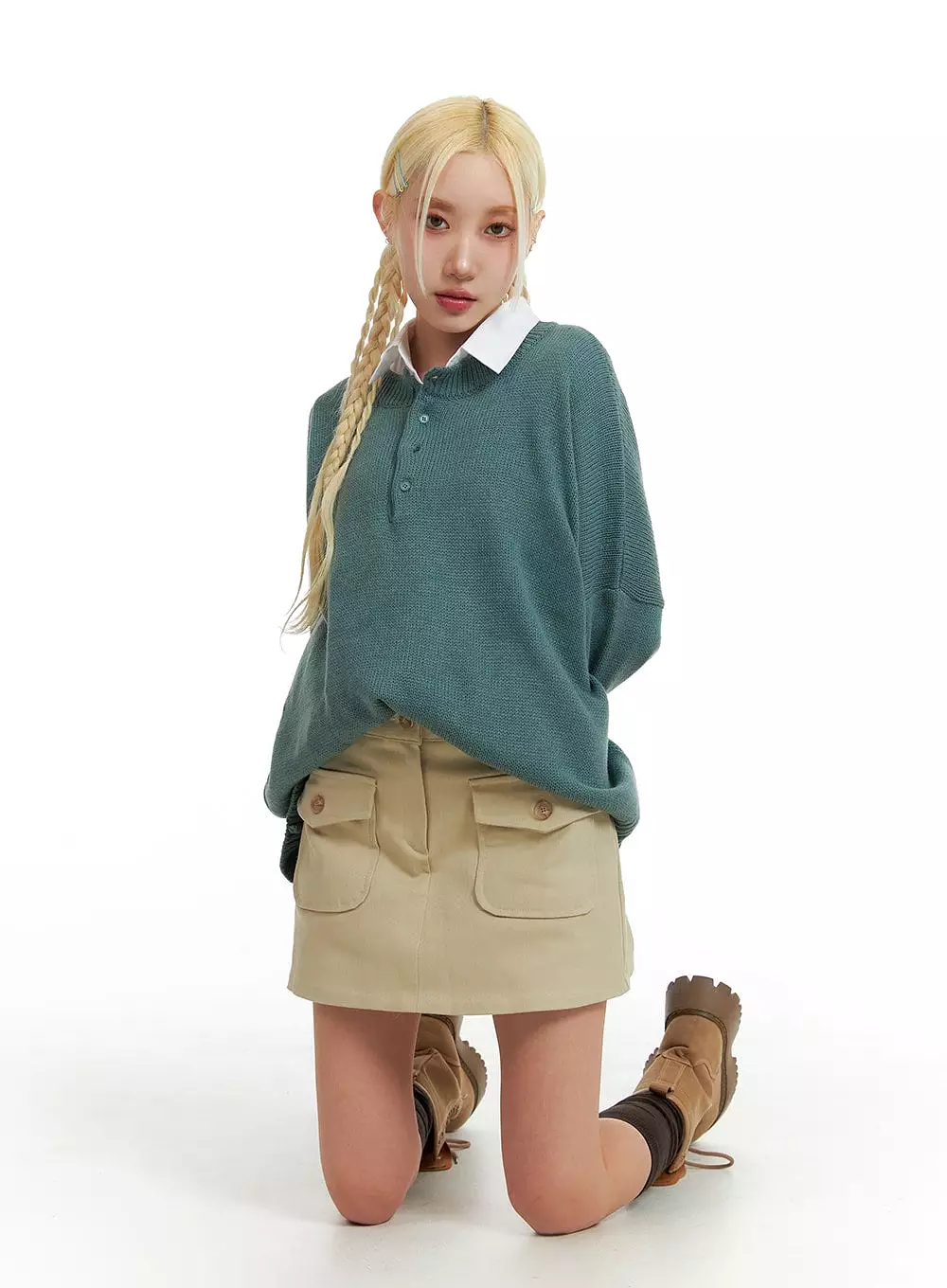 Oversized Knit Sweater IF408