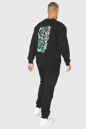 Oversized Trippy Face  Sweater Tracksuit