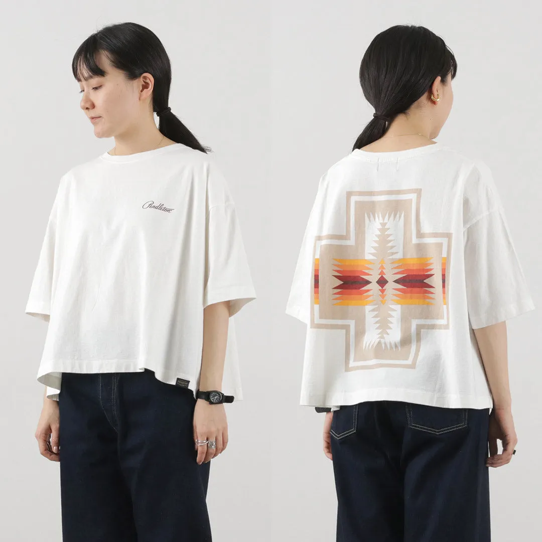 PENDLETON（ペンドルトン） バックプリント クロップドTシャツ / レディース トップス ショート丈 半袖 綿 コットン Back Print cropped TEE