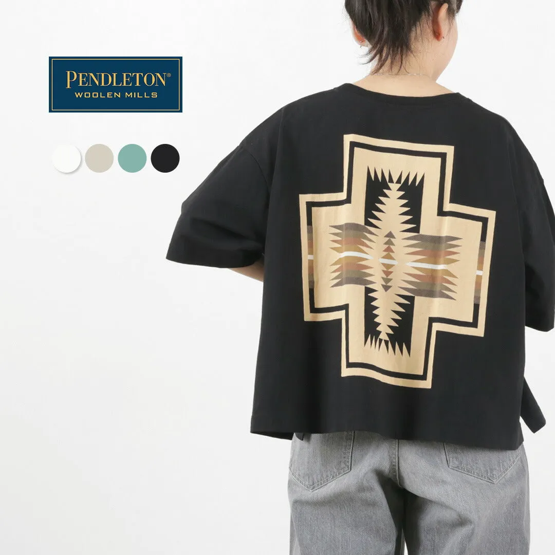 PENDLETON（ペンドルトン） バックプリント クロップドTシャツ / レディース トップス ショート丈 半袖 綿 コットン Back Print cropped TEE