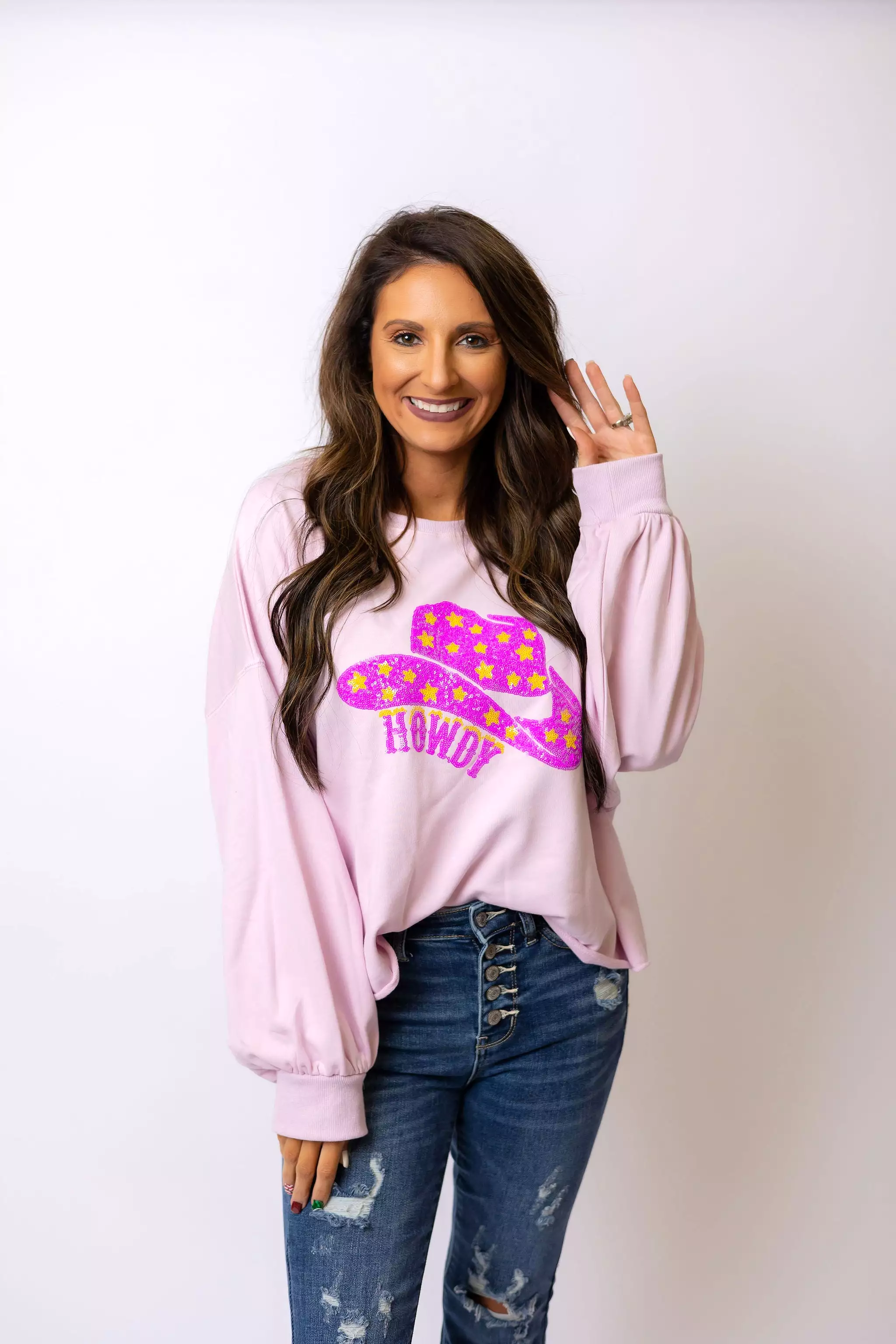 Pink Howdy Oversized Sweater