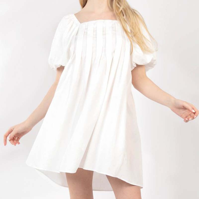 Pleated Front Babydoll Dress