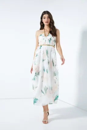 printed organza dress