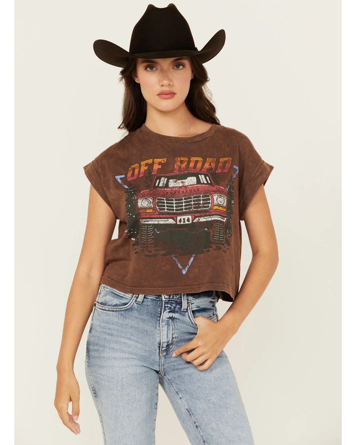 Product Name:  Cleo + Wolf Women's Country Roads Short Sleeve Cropped Graphic Tee