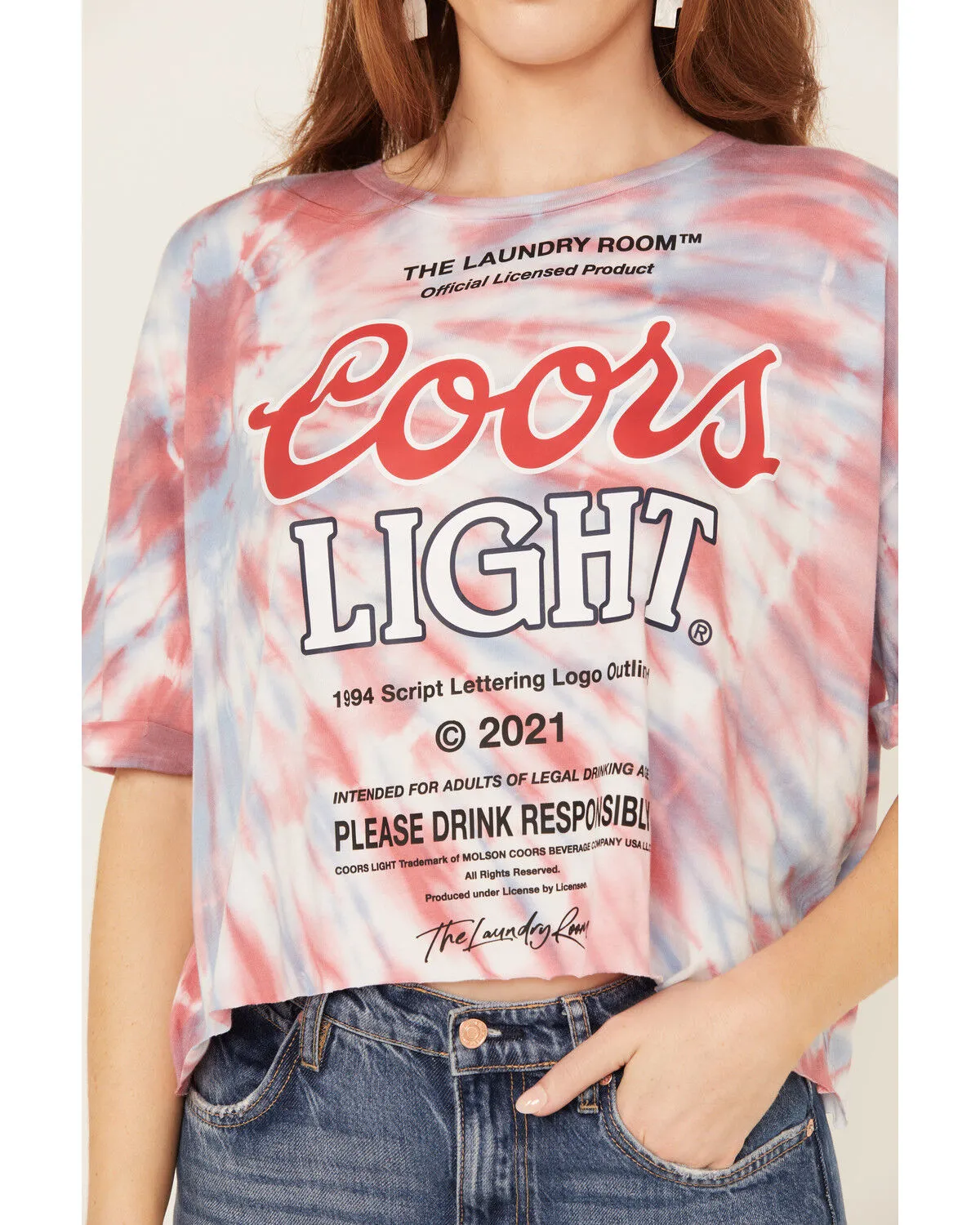 Product Name:  The Laundry Room Women's Coors Light Oversized Cropped Tee