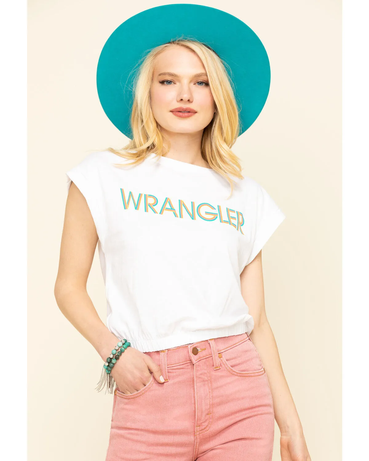 Product Name:  Wrangler Modern Women's White Logo High Rib Cropped Tee