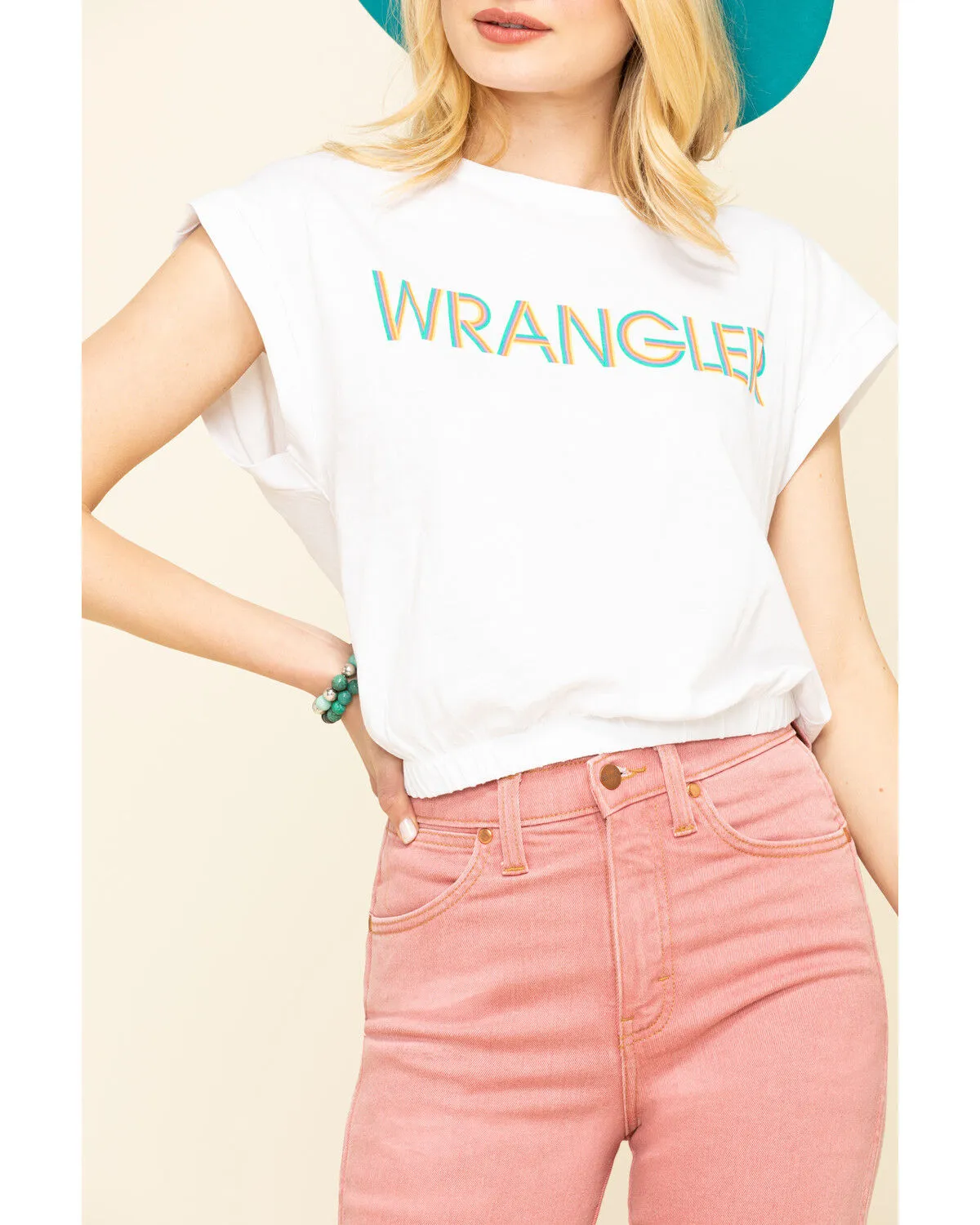 Product Name:  Wrangler Modern Women's White Logo High Rib Cropped Tee