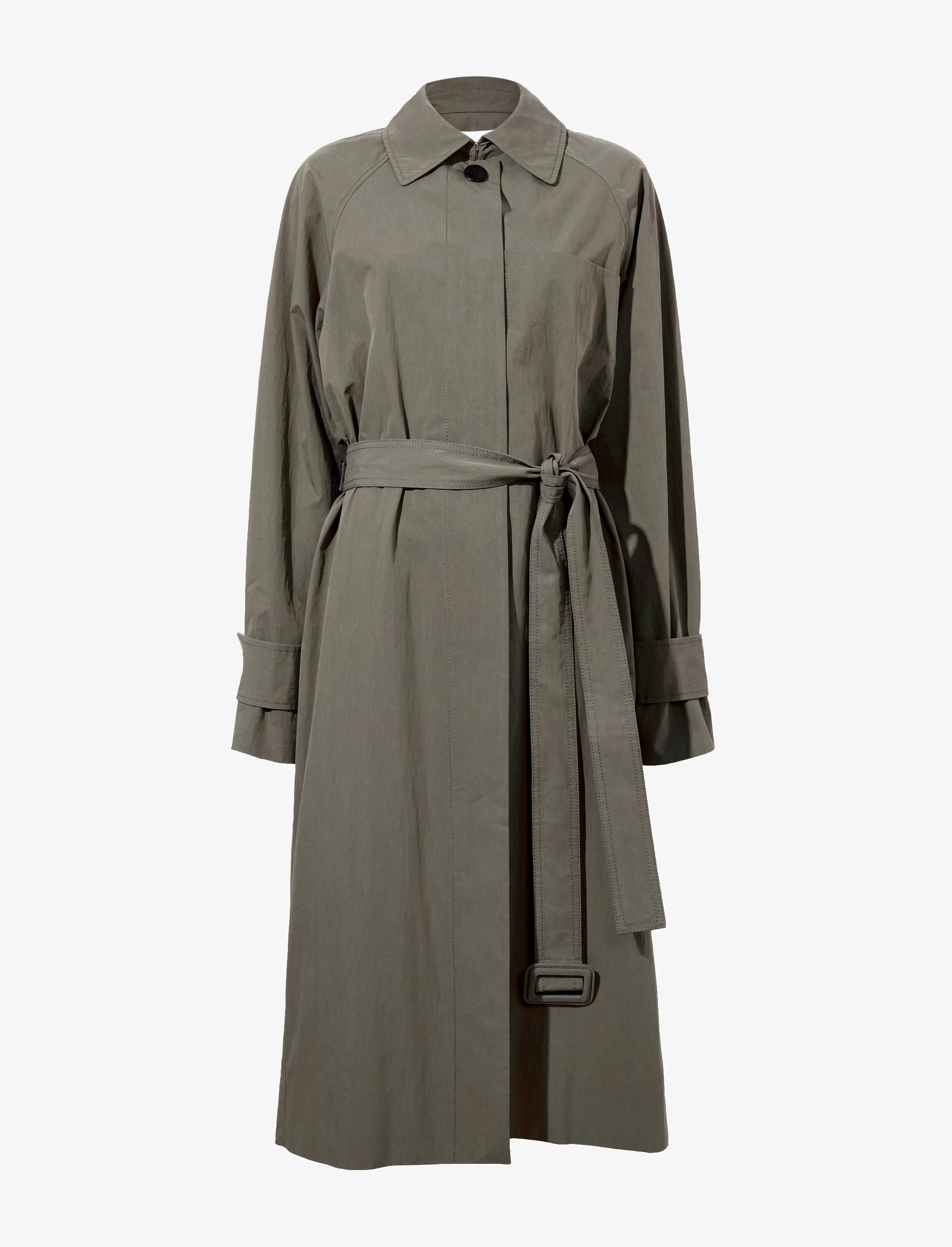 Proenza Clark Trench Coat in Cotton Nylon - Khaki