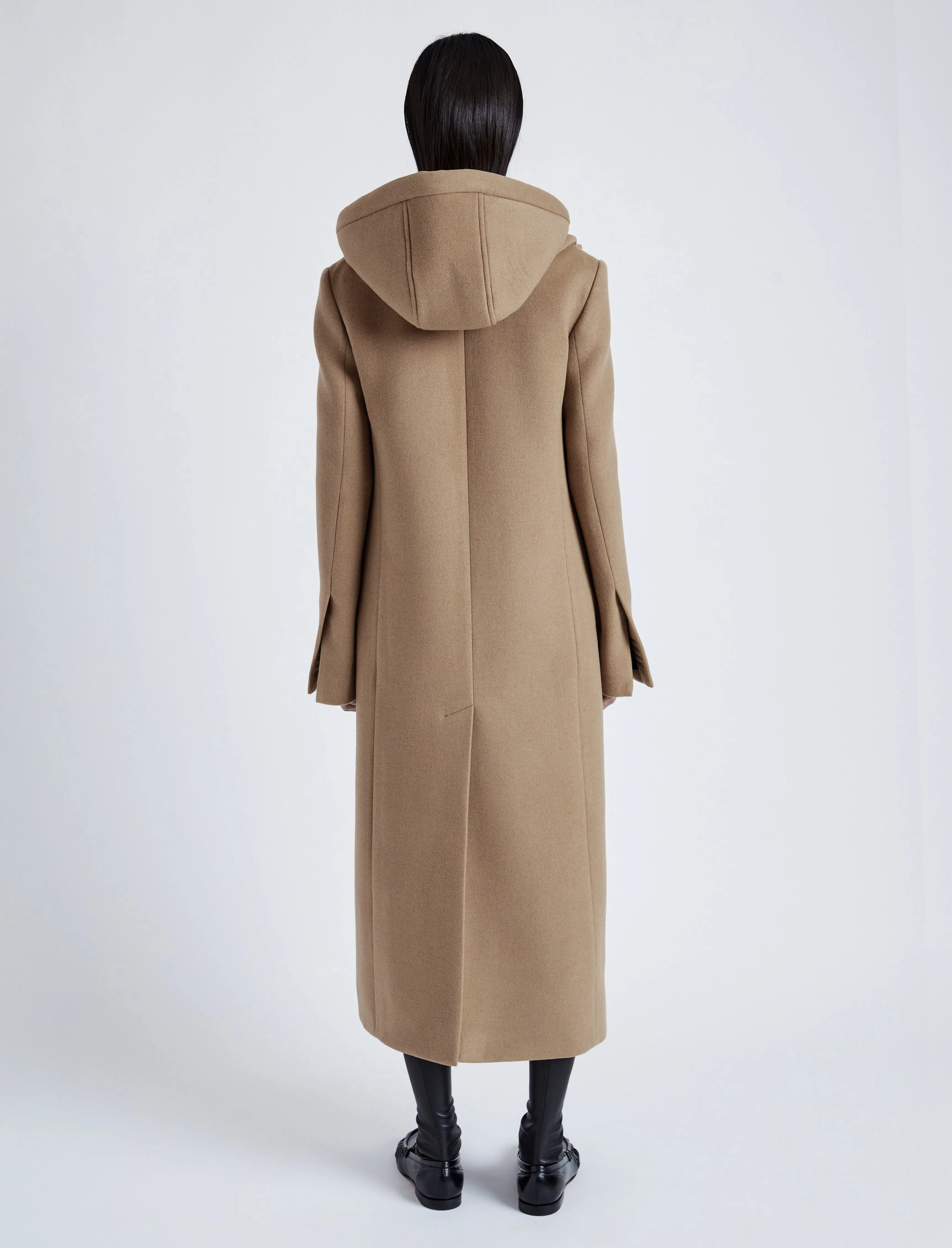 Proenza Schouler Reed Coat in Brushed Melange Wool - Camel Melange