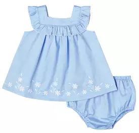 Ruffle Embroidered Dress Set