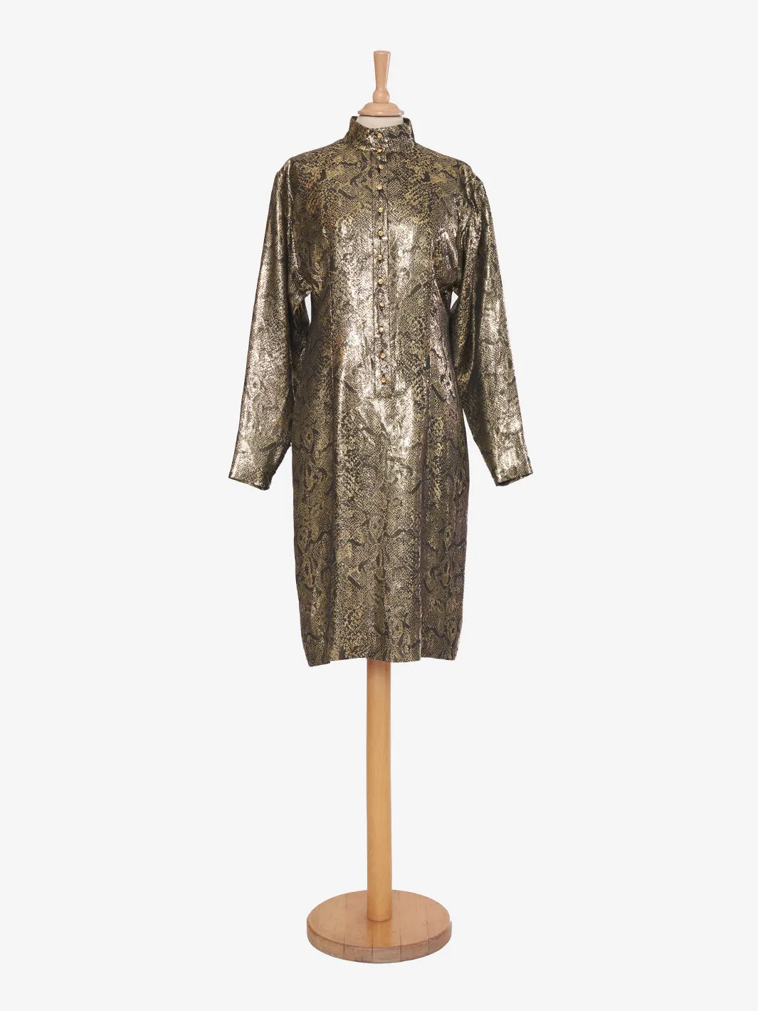 Scherrer Gold Print Dress