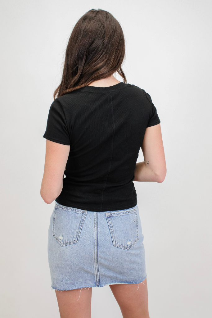 Sirena Short Sleeve Tee in Black by Z Supply