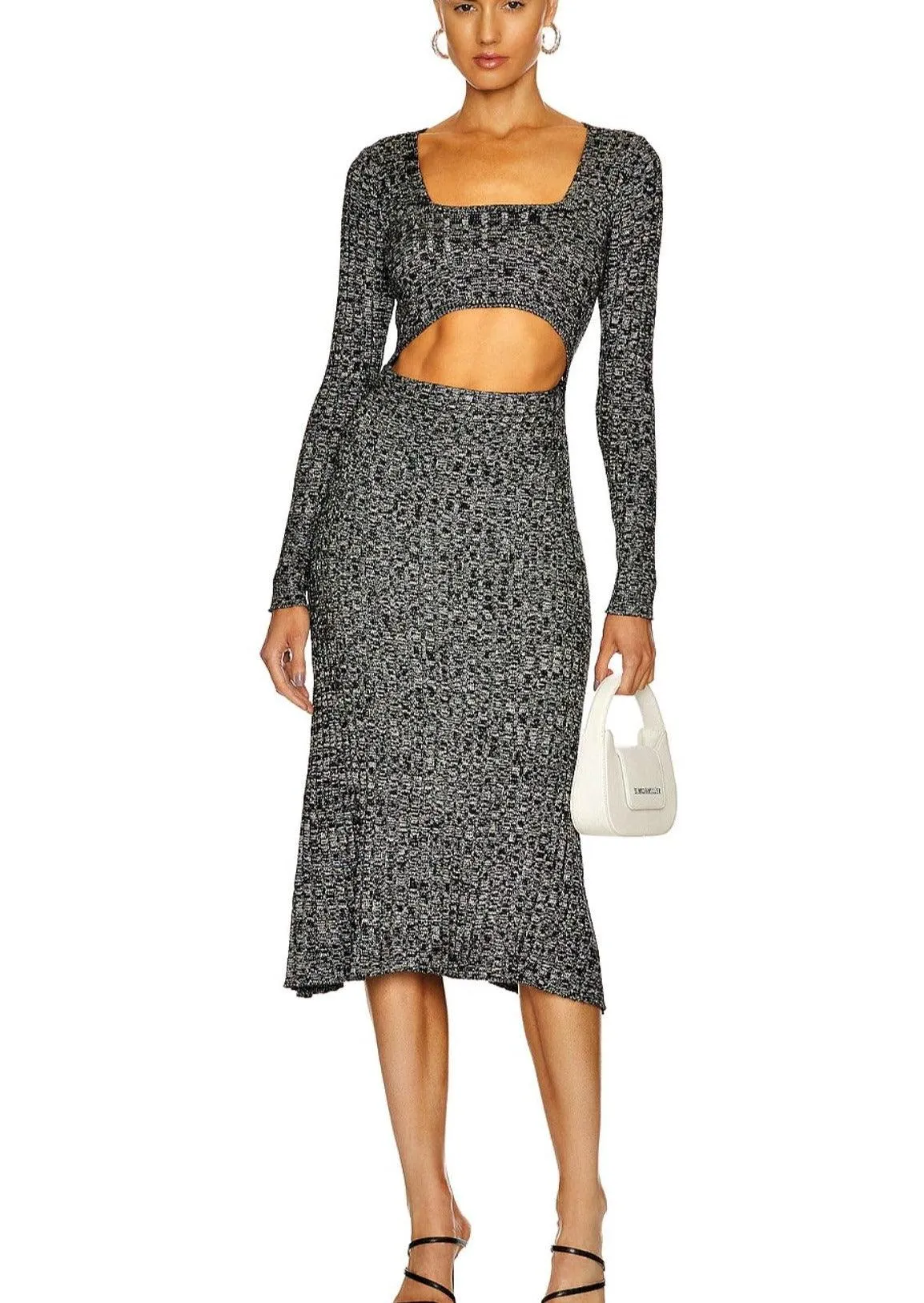 Skye Knit Midi Dress in Black