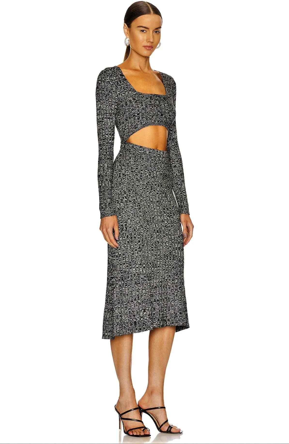 Skye Knit Midi Dress in Black