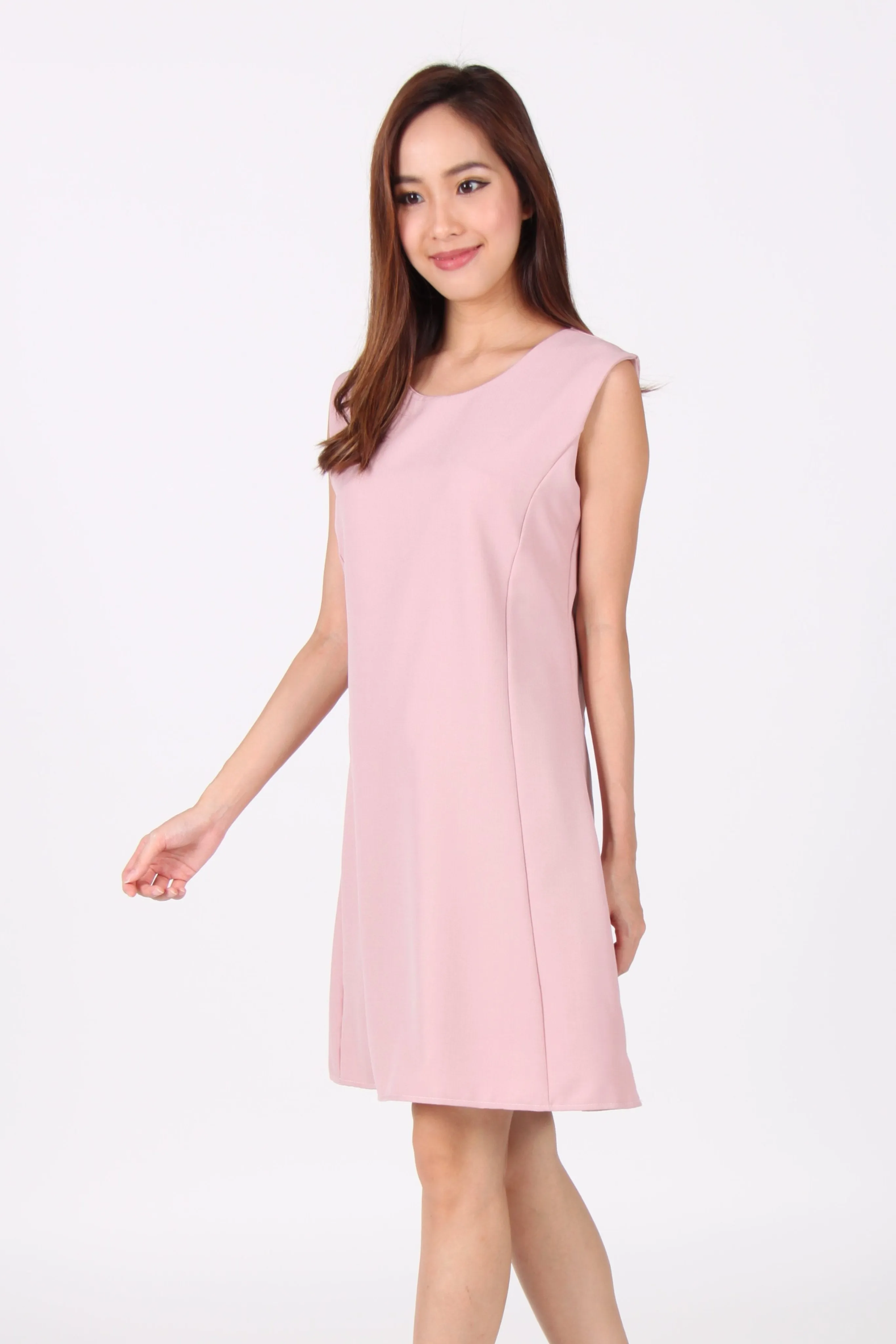 Sleeveless Shift Dress in Pink