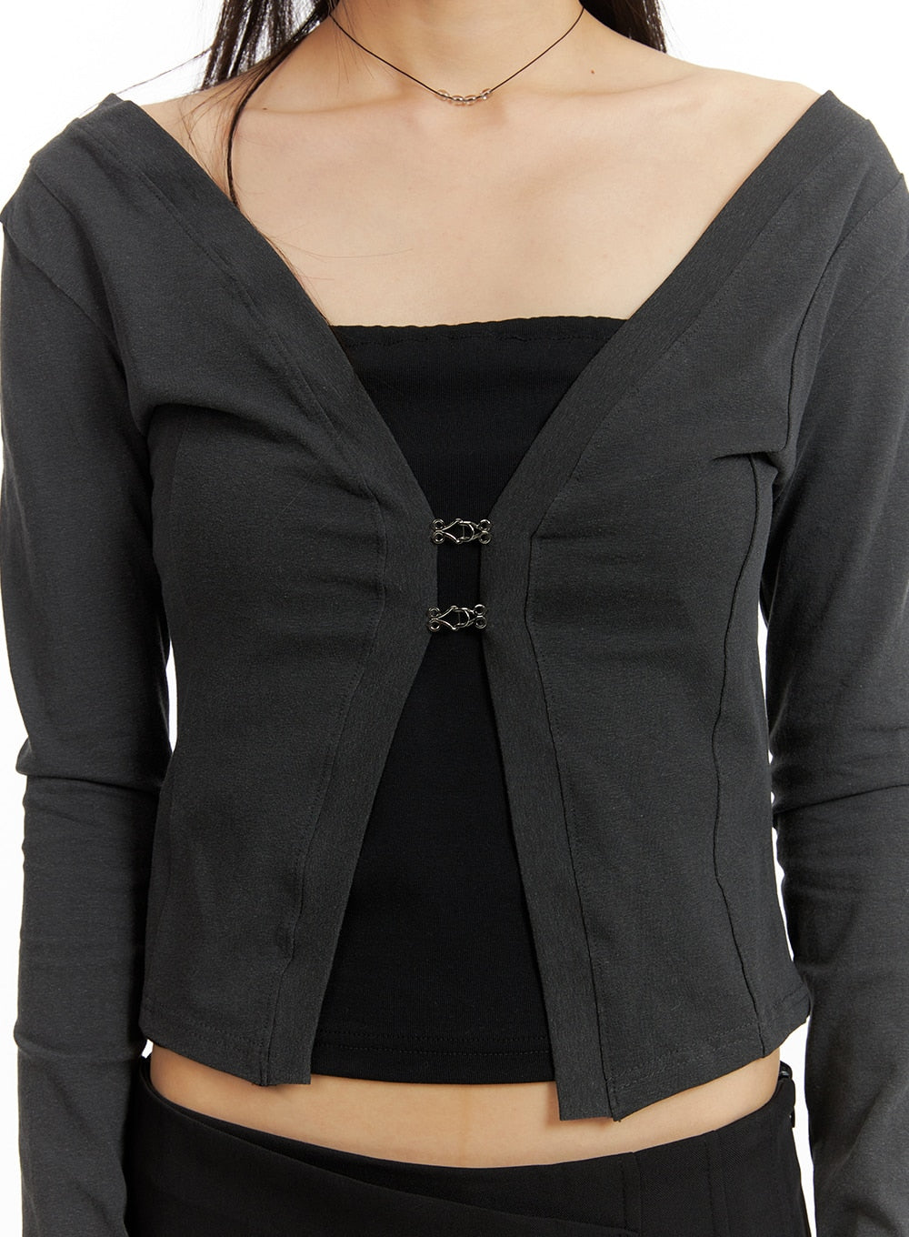 Slim Fit Buckle Up Cardigan CM412