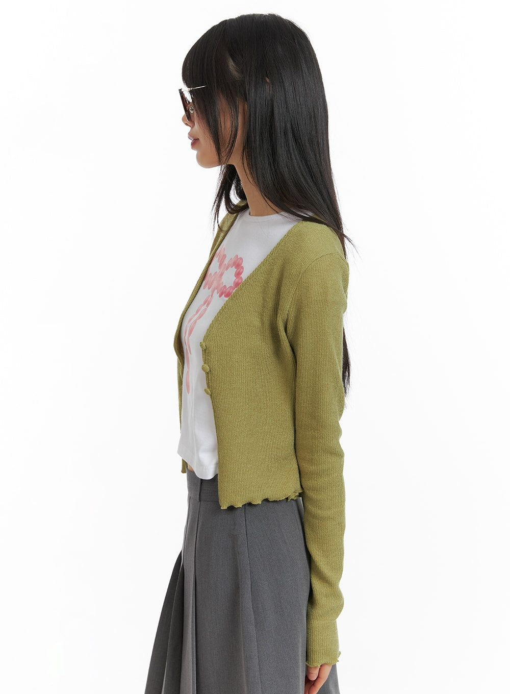 Slim Fit Cropped Cardigan CM413