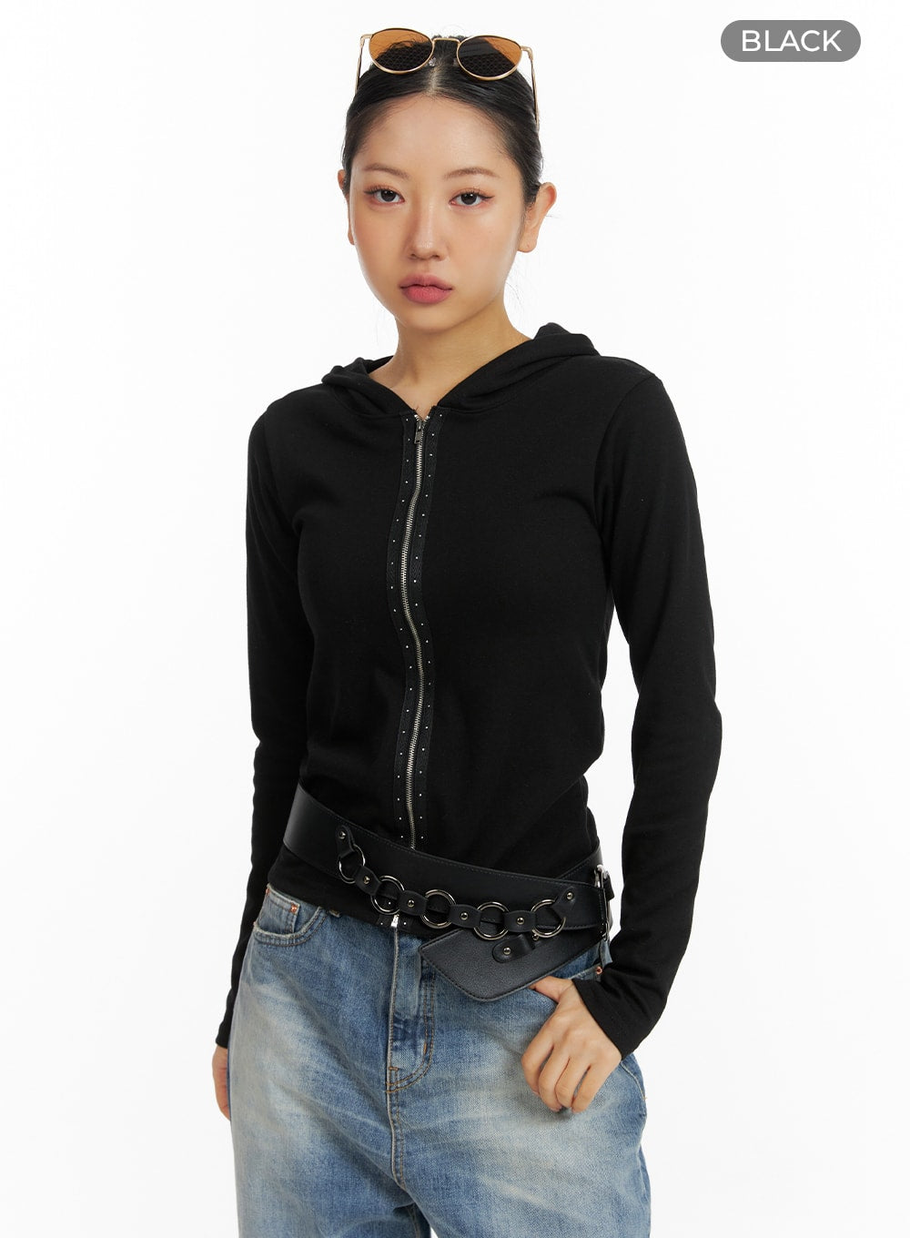 Slim-Fit Hooded Zip Top CF419