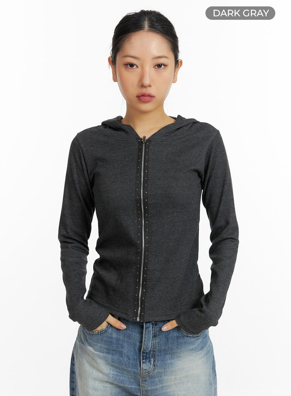 Slim-Fit Hooded Zip Top CF419