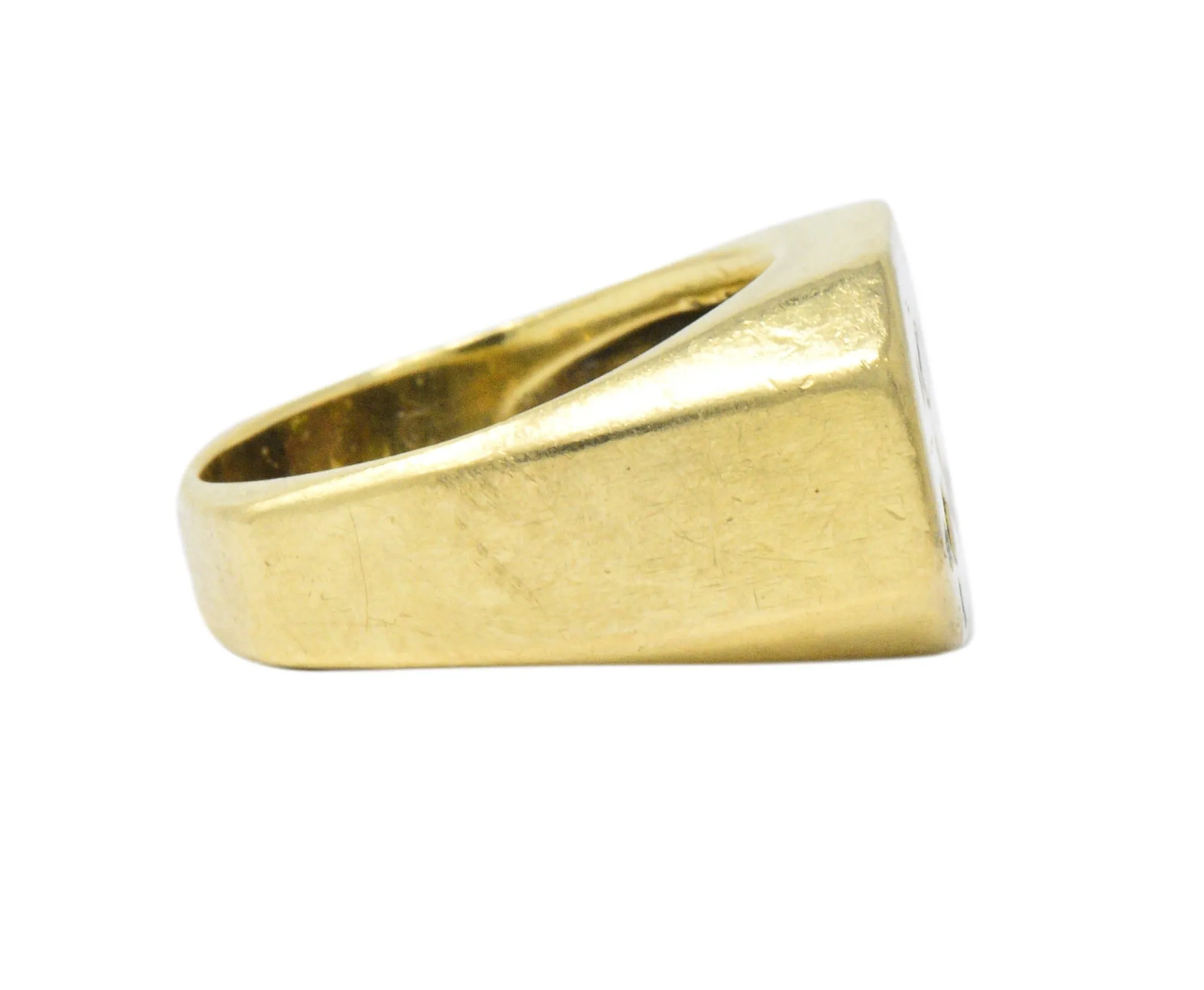 T-Z Modernist Fancy Colored Diamond 18 Karat Gold Unisex Ring