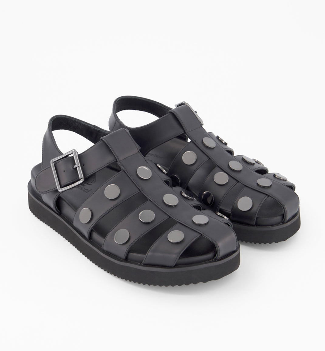 Tee Bee Cee Studded Ribcage Sandal | Black