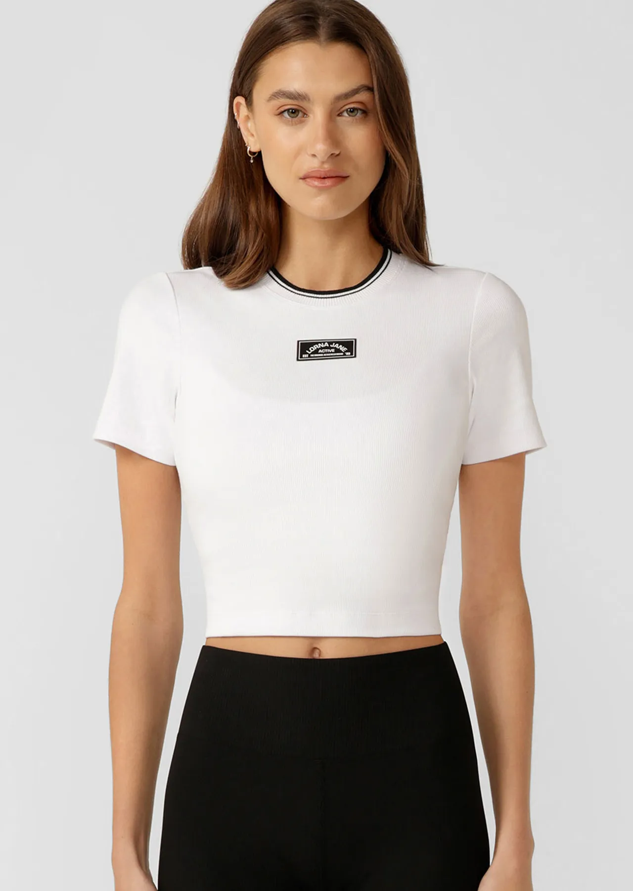 Tie Breaker Cropped Tee | White | Sale | Lorna Jane New Zealand